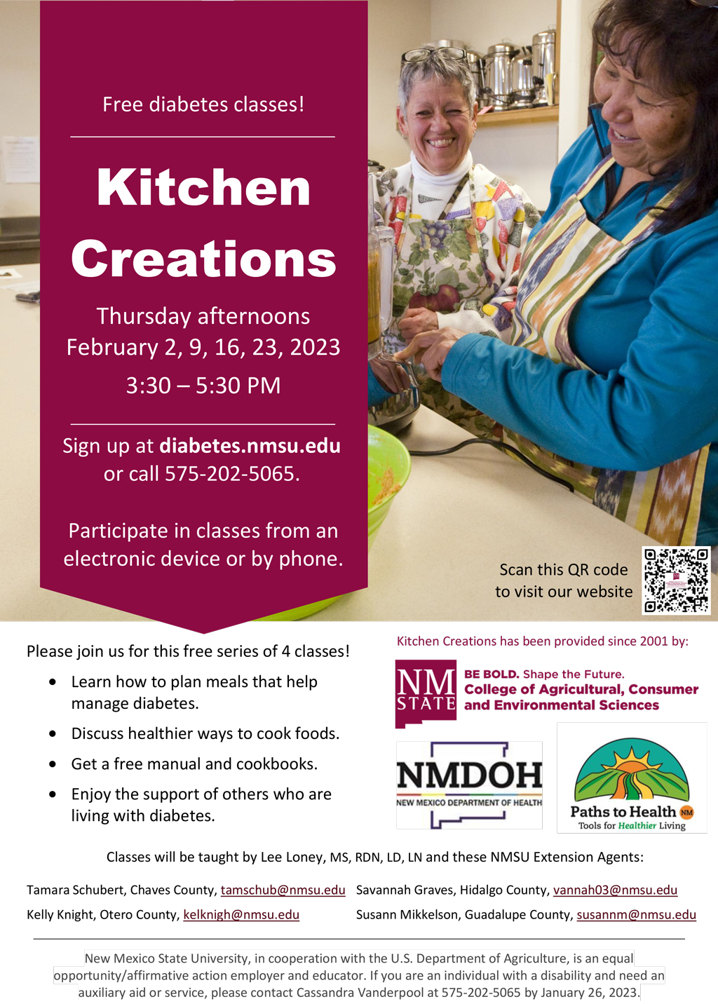 Free Diabetes Classes - Kitchen Creations