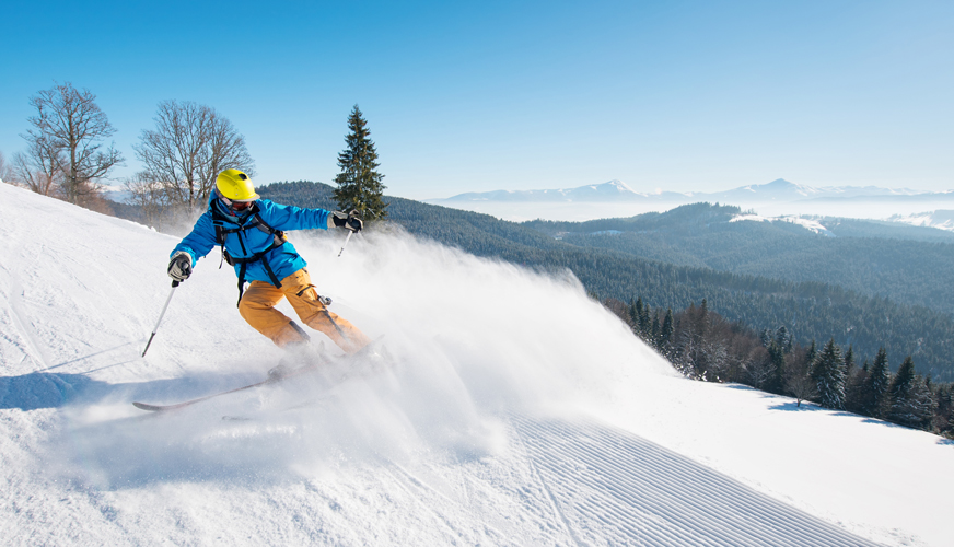 Skier slope mountains